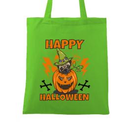 Sacosa din panza halloween pug verde mar