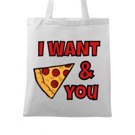 Sacosa din panza i want you alb