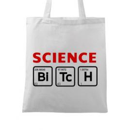Sacosa din panza science bitch alb