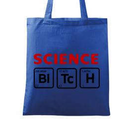 Sacosa din panza science bitch albastru regal