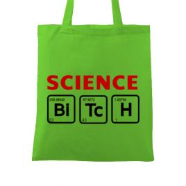 Sacosa din panza science bitch verde mar
