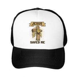 Sapca personalizata jesus saved me alb