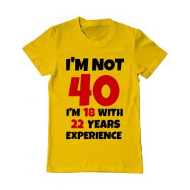 Tricou adler barbat 40 ani birthday galben