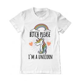 Tricou adler barbat bitch please alb