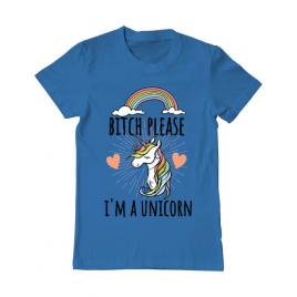 Tricou adler barbat bitch please albastru azuriu