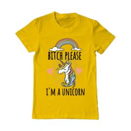 Tricou adler barbat bitch please galben