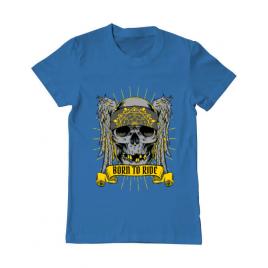 Tricou adler barbat born to ride albastru azuriu