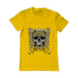 Tricou adler barbat born to ride galben