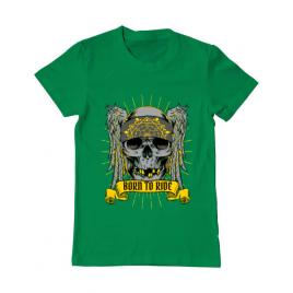 Tricou adler barbat born to ride verde mediu