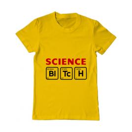 Tricou adler barbat science bitch galben