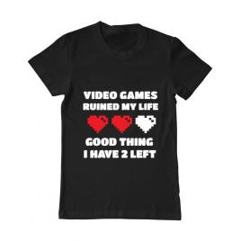 Tricou adler barbat video games ruined my life negru
