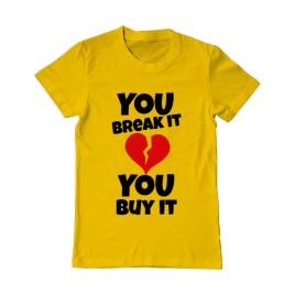 Tricou adler barbat you break it , you buy it galben