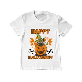 Tricou adler copil halloween pug alb