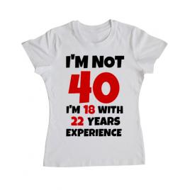 Tricou adler dama 40 birthday alb