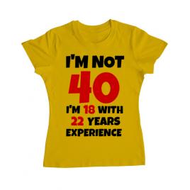 Tricou adler dama 40 birthday galben
