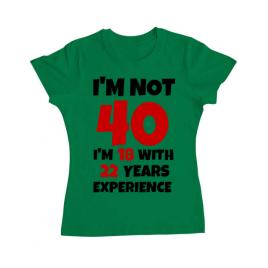 Tricou adler dama 40 birthday verde mediu