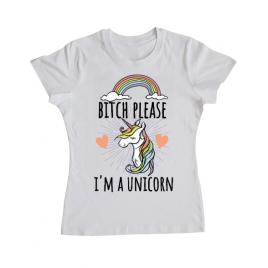 Tricou adler dama bitch please alb