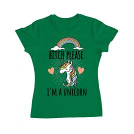Tricou adler dama bitch please verde mediu