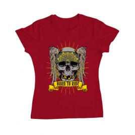 Tricou adler dama born to ride rosu