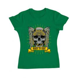 Tricou adler dama born to ride verde mediu
