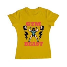 Tricou adler dama gym beast galben