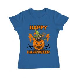 Tricou adler dama halloween pug albastru azuriu