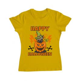 Tricou adler dama halloween pug galben