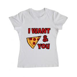 Tricou adler dama i want you alb