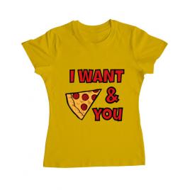 Tricou adler dama i want you galben
