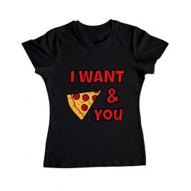 Tricou adler dama i want you negru