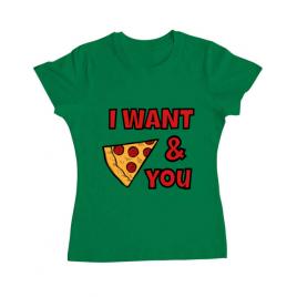 Tricou adler dama i want you verde mediu