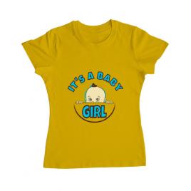 Tricou adler dama it’s a baby girl galben