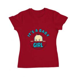 Tricou adler dama it’s a baby girl rosu