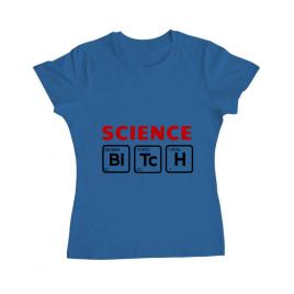 Tricou adler dama science bitch albastru azuriu