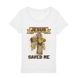 Tricou stanley stella dama jesus saved me alb