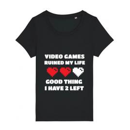 Tricou stanley stella dama video games ruined my life negru