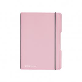 Caiet my.book flex a5 40f 80gr dictando, coperta roz transparenta, elastic gri