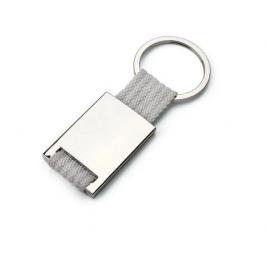 Breloc din metal si chingi, 28 x 60 x 6 mm, gri