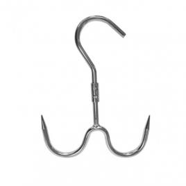 Carlig dublu pentru agatat carne, inox, rotativ, 27 cm