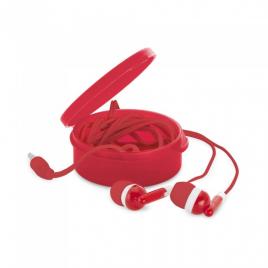 Casti cu cablu 1.2m, stereo, conexiune jack 3.5mm, cutie, rosu