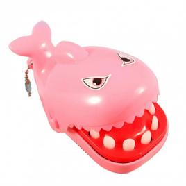 Jucarie rechin, model dentist, 9 cm, plastic, roz