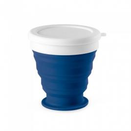Pahar pliabil din silicon pentru calatorie cu capac din pp, 9 cm, 250 ml