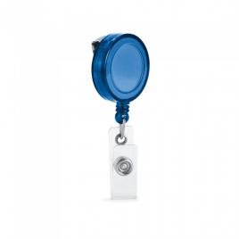 Suport pentru ecuson cu clip metalic extensibil, pana la 900 mm, clip transparent, albastru