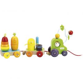 Jucarie educativa - tractor multiactivitati din lemn