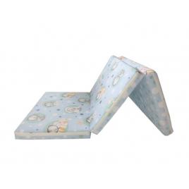 Saltea pliabila copii mykids spuma poliuretanica (burete) baby teddy blue