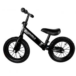 Bicicleta din metal fara pedale cu roti cauciuc - negru