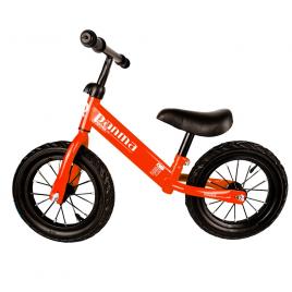 Bicicleta fara pedale din metal cu roti cauciuc - rosu