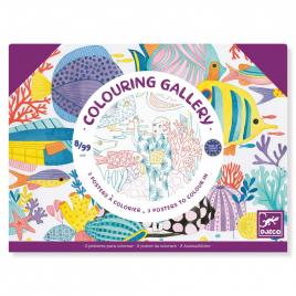 Mapa cu 3 postere de colorat motive japoneze djeco