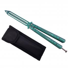 Briceag fluture de antrenament ideallstore®, missle launch, otel inoxidabil, 24.5 cm, verde