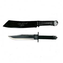 Set cutit de vanatoare,40 cm si maceta rambo 56,5 cm, ideallstore®, teaca inclusa